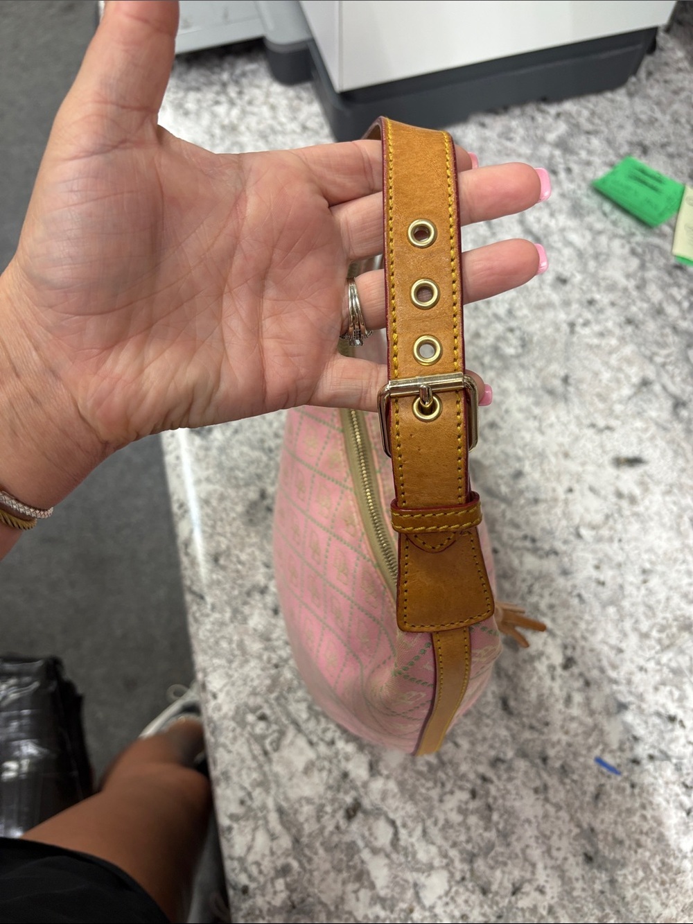 Vintage Dooney & Bourke Pink/Kelly Green shoulder bag - Picture 3 of 8